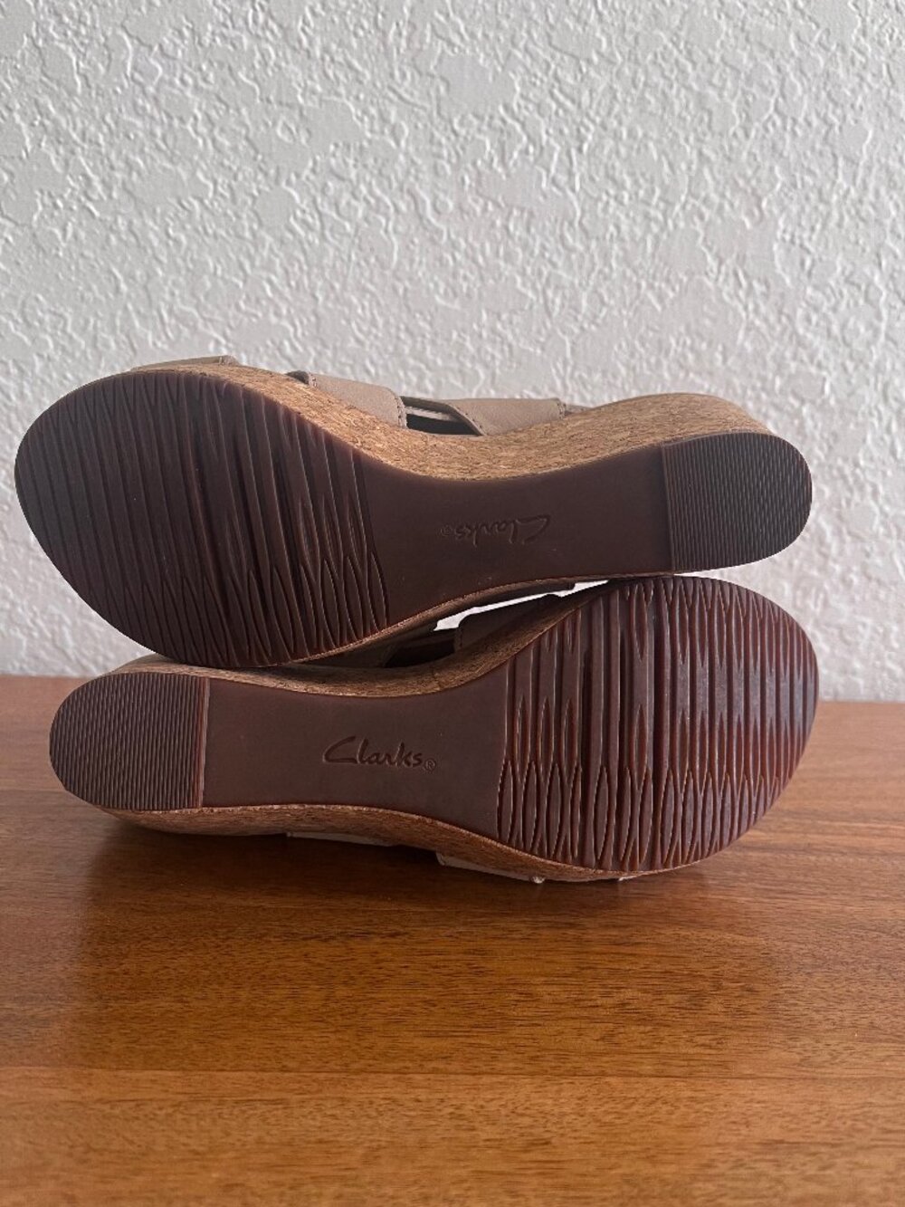 NEW! Clarks Collection Annadel Bari Sand/Natural Suede Wedge Platform Sandal 6 - Picture 12 of 13